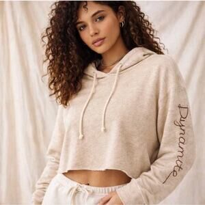 Free People Movement Cropped Hoodie Dynamite Sleeve Made USA M